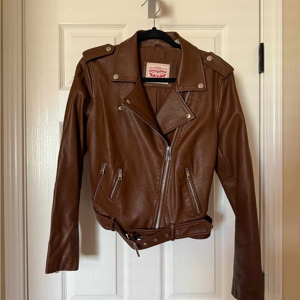 Levi's Brown Leather Moto Jacket